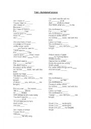 English Worksheet: Song Bulletproof picasso - Train