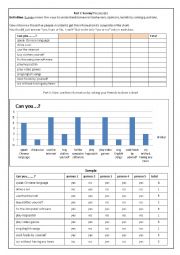 English Worksheet: Survey__Can or Cant