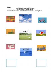 English Worksheet: Where can we find it?