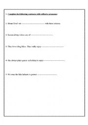 English Worksheet: reflexive pronouns