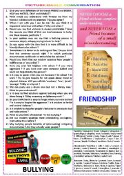 Picture-based conversation : topic 83 - bullying vs friendship