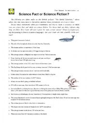 English Worksheet: Science Fact or Science Fiction Quiz