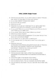 English Worksheet: Simple Present Questions 