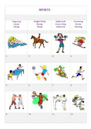 English Worksheet: Sports