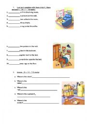 English Worksheet: Rooms in the house