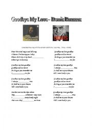 English Worksheet: Good Bye my love good bye song activity