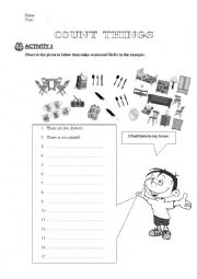 English Worksheet: Count Things