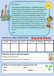 English Worksheet: summer holiday