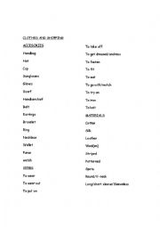 English Worksheet: Colthes and shopping