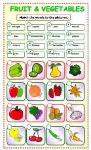 English Worksheet: Fruit and Vegetables:matching_4
