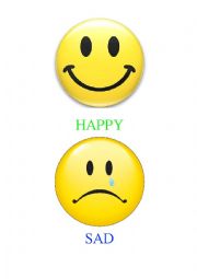 English Worksheet: Happy Sad Sleepy Angry Flashcards