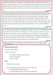 Reading Comprehension Test On Smoking