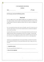 English Worksheet: Fast Food 