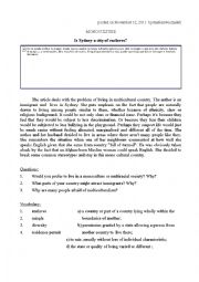 English Worksheet: monoculture