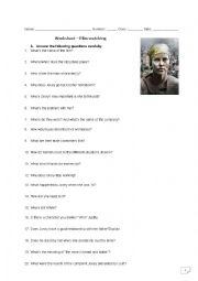 English Worksheet: worksheet on the film 