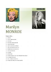 English Worksheet: Guessing game CARD 3/5 Marilyn Monroe