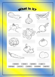 English Worksheet: Vegetables