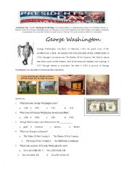 English Worksheet: The president day