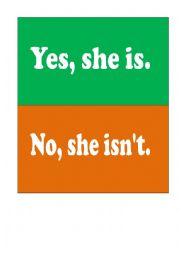 English Worksheet: Yes, she/he is. No, she/he isnt. SIGNS 