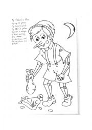 English Worksheet: Pinocchios body and his clothes