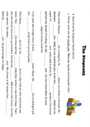 English Worksheet: The Simpsons