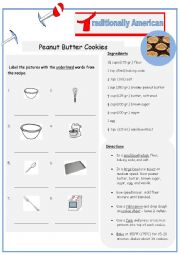 English Worksheet: Typically American Peanut Butter Cookies