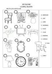 English Worksheet: My Home - Living Room Furniture