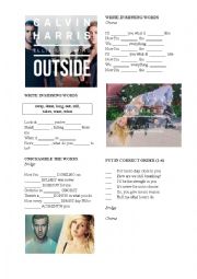 English Worksheet: CALVIN HARRIS feat. ELLIE GOULDING OUTSIDE