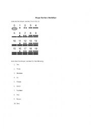 Mayan Numbers Worksheet 0-19 