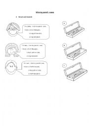 English Worksheet: Classroom objects Reading Comprehension