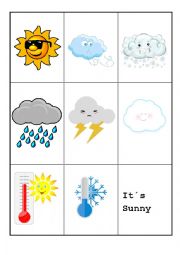 English Worksheet: Whats the WEATHER like? Memory Game