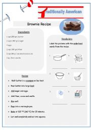 English Worksheet: Typically American Brownies