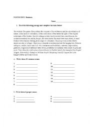 English Worksheet: Nouns Test
