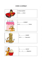 English Worksheet: Where is Garfield?