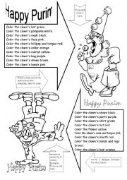 English Worksheet: Purim Coloring