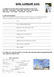 English Worksheet: London Eye Questionnaire