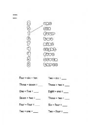 English Worksheet: The Numbers