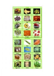 English Worksheet: Vegetables and fruits