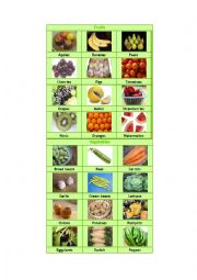 Vegetables and fruits