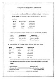 English Worksheet: Comparison of adjectives and adverbs