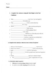 English Worksheet: grammar test for 8th grade