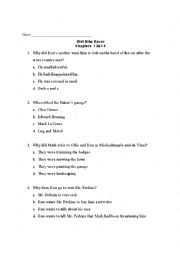 English Worksheet: Dirt Bike Racer Chapters 13 &14