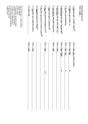 English Worksheet: ossessive pronouns 