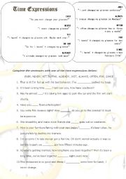 English Worksheet: Time expressions