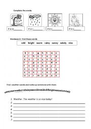 English Worksheet: Weather