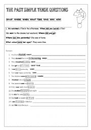 English Worksheet: WH-questions in past simple