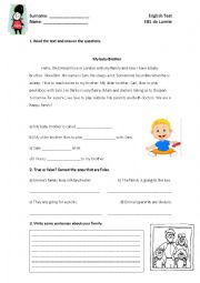 English Worksheet: family 