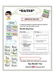 English Worksheet: dates