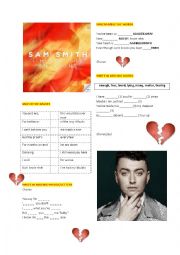 English Worksheet: SAM SMITH IM NOT THE ONLY ONE