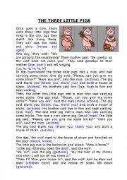 English Worksheet: THE THREE LITTLE PIGS (dramatised reading) 1